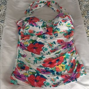 Rod Beattie Bleu floral tankini top size 10